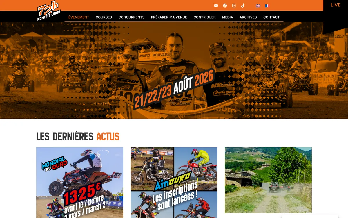 Capture du site 72 Heures de Pont-de-Vaux