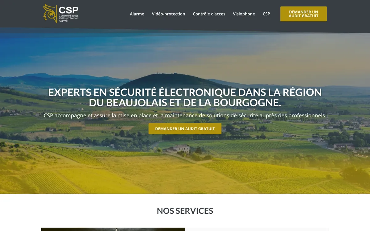Capture du site Calade Sûreté Protection