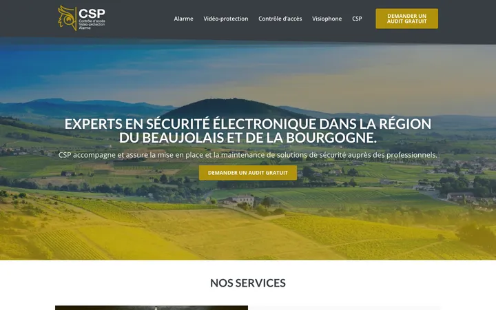 Capture du site Calade Sûreté Protection