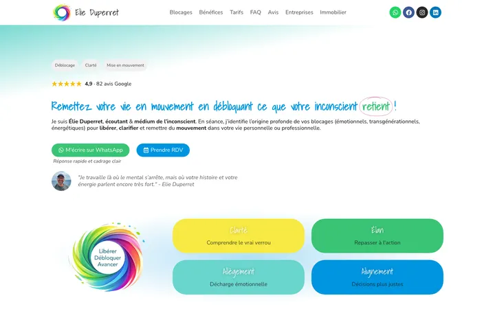 Capture du site Élie Duperret