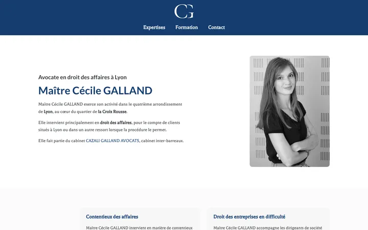 Capture du site Cécile Galland Avocat