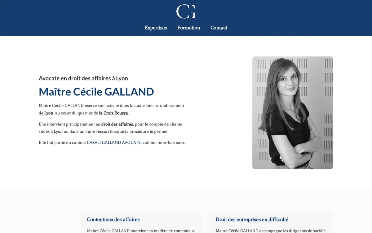 Capture du site Cécile Galland Avocat